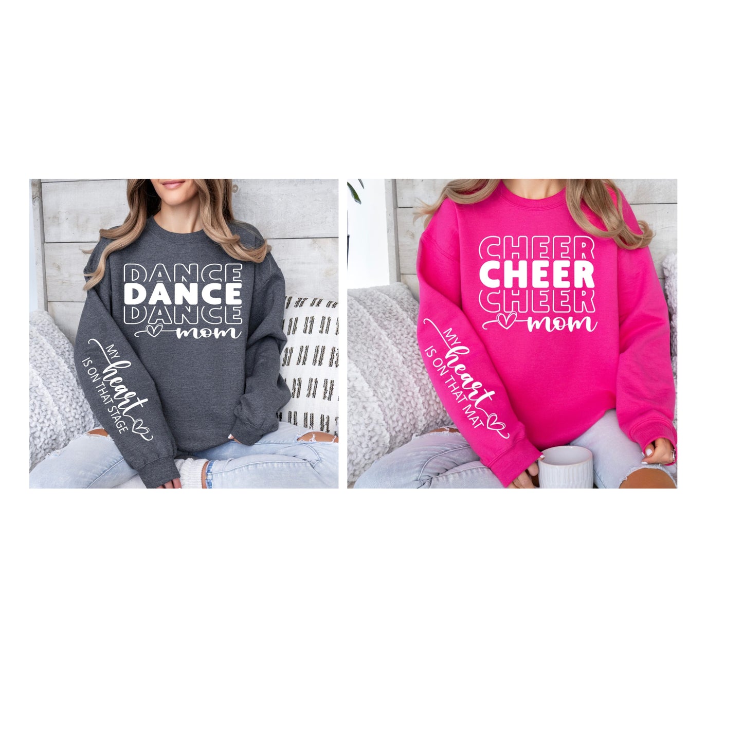 Dance Mom or Cheer Mom My Heart is On.... Crewneck Sweater