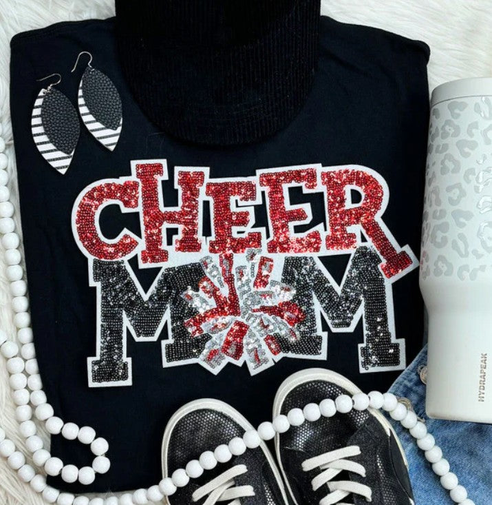 Sequin Cheer Mom Crewneck Sweater