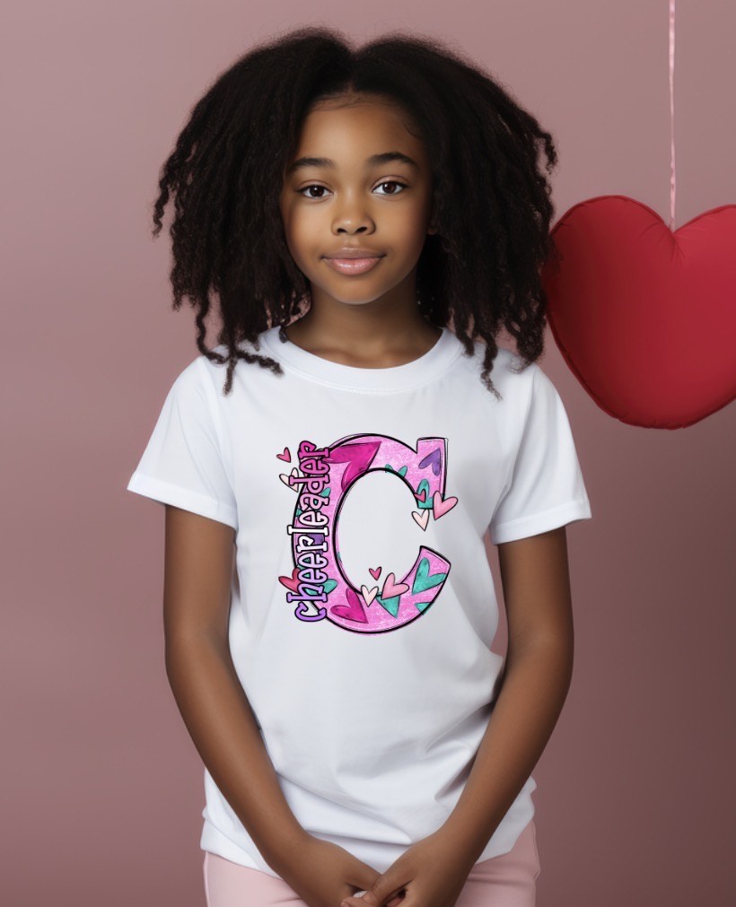 C is for Cheerleader White Short Sleeve Shirt