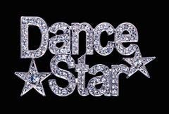dance star rhinestone pin