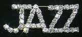 jazz rhinestone pin