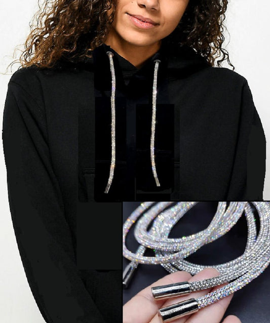 Rhinestone Bling Hoodie Strings