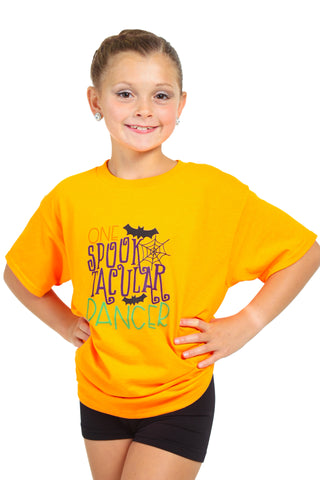 One Spook-tacular Dancer SHort Sleeve Orange T-0shirt
