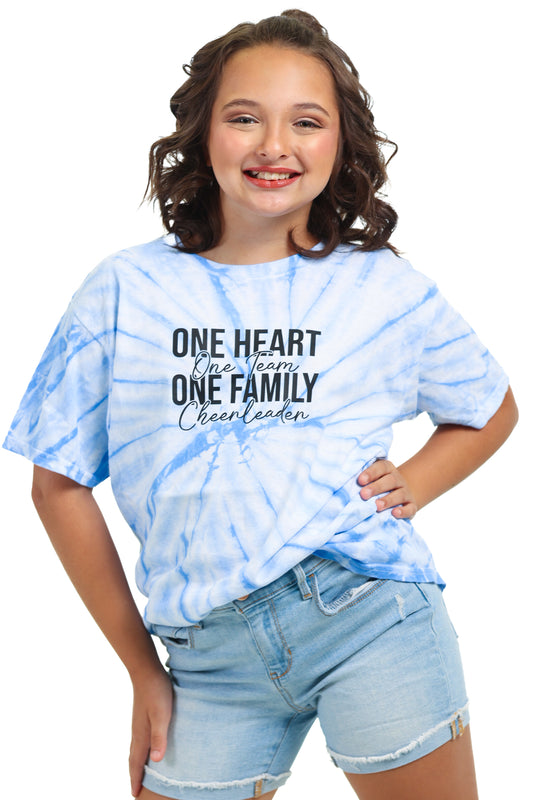 One Heart One Team One Family Cheerleader Short Sleeve Shirt