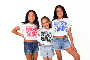 This Girl Loves to Dance Kids White Crop Top