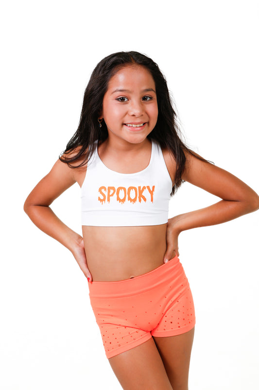 "Spooky" White Sports Bra