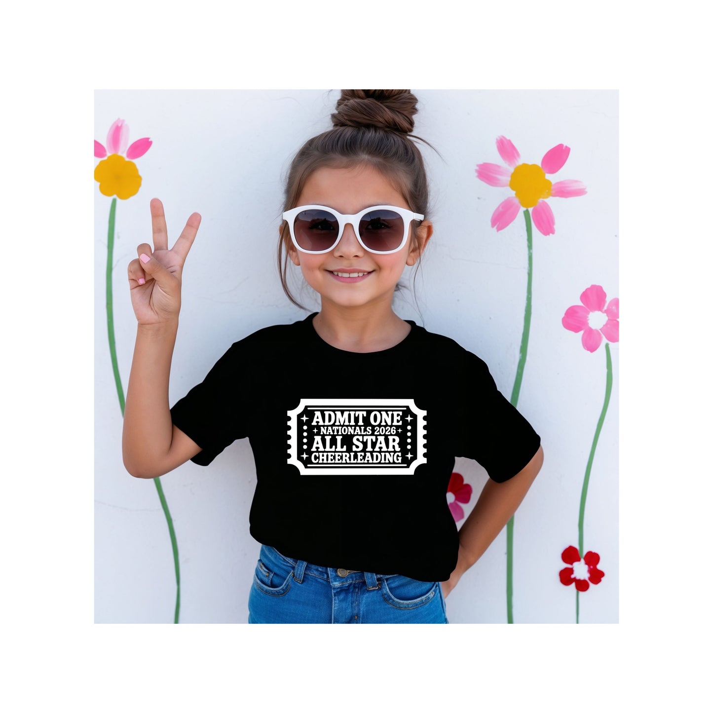 Admit One Nationals 2026 All Star Cheerleading Black Shirt