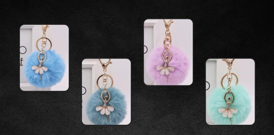 Ballerina Pom Keychain