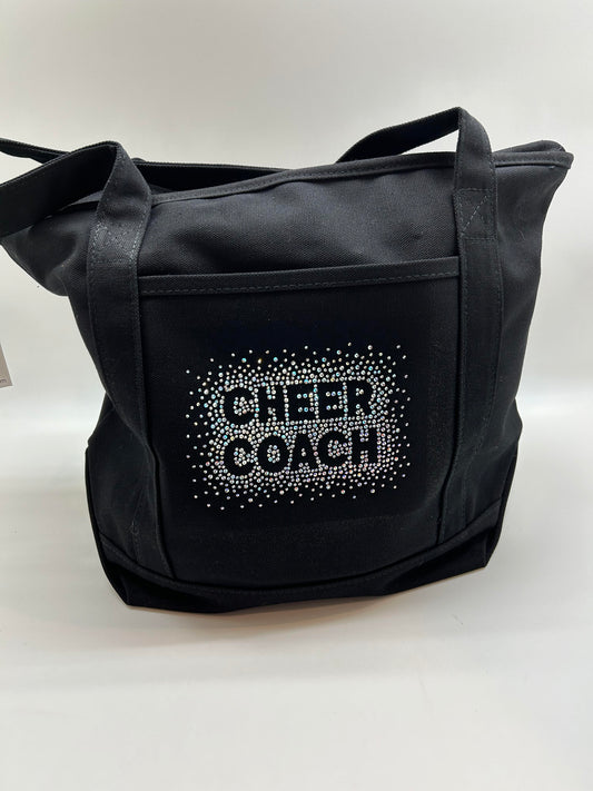 Rhinestone Cheer Coach Zippered Shoulder Bag