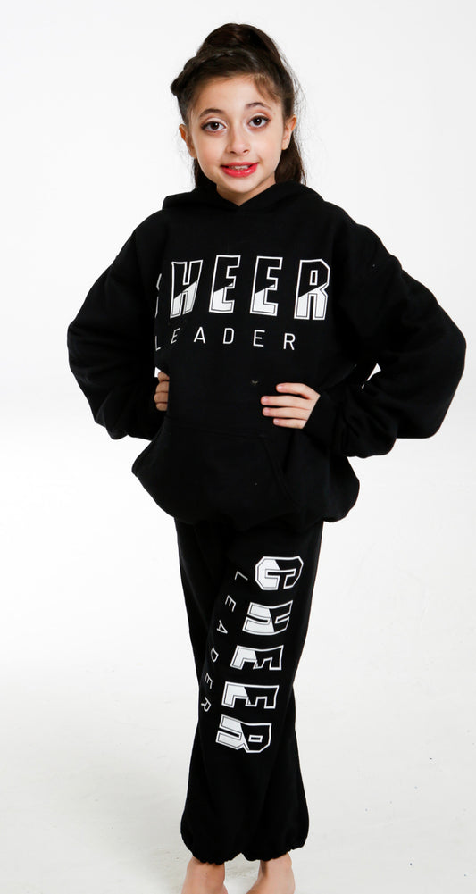 Cheerleader Split Design Black Sweatshirt