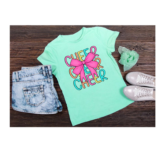 Spring Cheer Bow Mint Short Sleeve Shirt