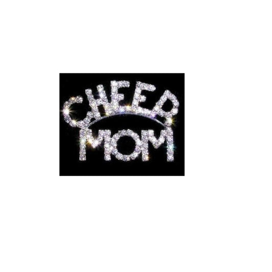 Rhinestone Cheer Mom Pin - Curved