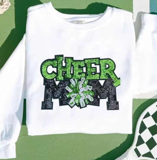 Cheer Mom Sequin Patch Shirt