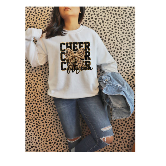 Cheer Mom White Crewneck Sweater
