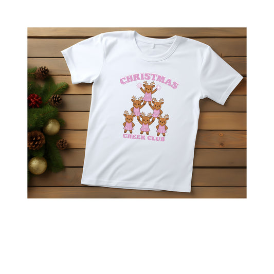 Christmas Cheer Reindeer Club White Short Sleeve Shirt
