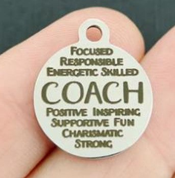 Coach Silver-tone Beaded Bracelet Circle Charm