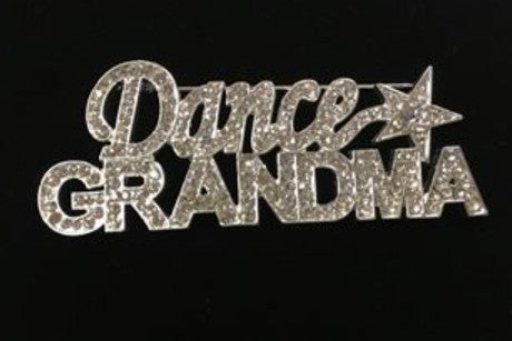 Rhinestone Dance Grandma Pin with Star