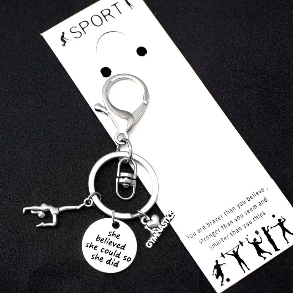 Dance, Gymnastic or Cheer Charms Keychain