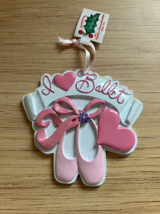 Kurt Adler "I Love Ballet" Slippers and Bows Ornament