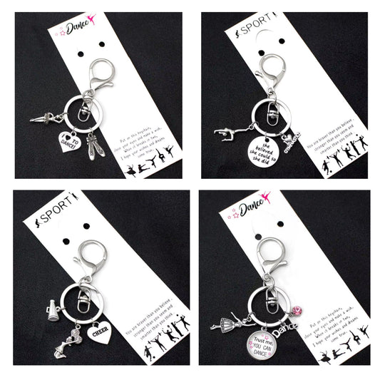 Dance, Gymnastic or Cheer Charms Keychain