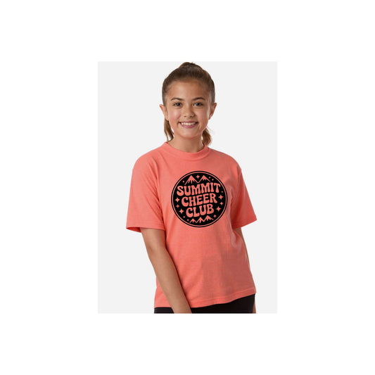Summit Cheer Club Heather Coral Short Sleeve Shirt
