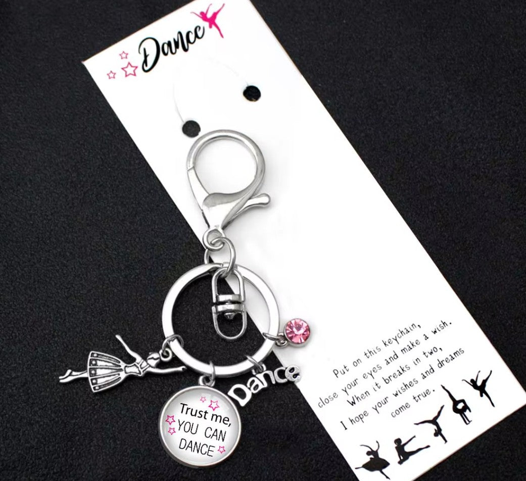 Dance, Gymnastic or Cheer Charms Keychain