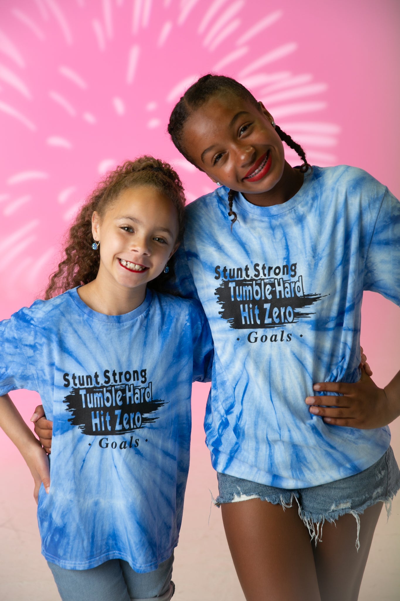 Stunt Strong Tumble Hard Hit Zero Goals Blue Tie Dye Short Sleeve Shirt