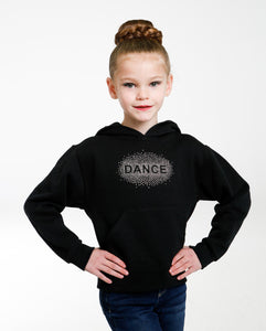 Rhinestone Dance Circle Black Hoodie
