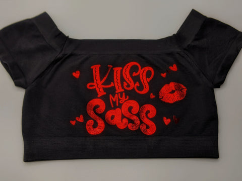 Kiss My Sass Kids Black Crop Top