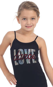 Love Dance Sequin Stretch Tank Top - Red