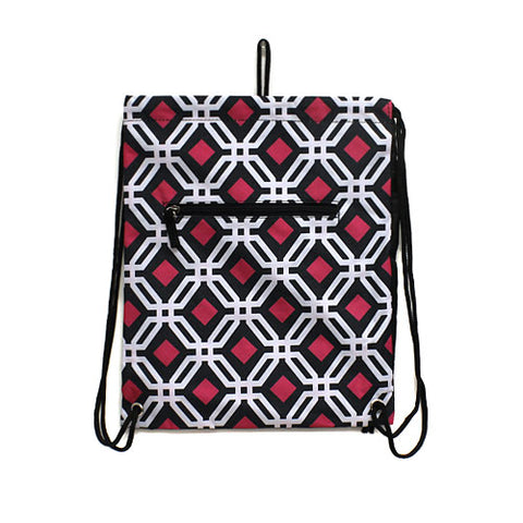 Geometric Sling Bag in Black & Fuchsia