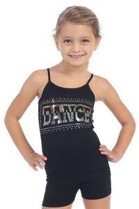 Kids Two-tone Silver and Gold Black Stretch Tank Top